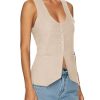 31sOxoUCmEL.jpg Womens Scoop Neck Blazer Vest Summer Linen Sleeveless Fitted Waistcoat Work Casual Cotton Suit Tops
