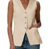 31seoAjd6zL.jpg 2025 Women's Summer Sleeveless Vest Tops - Lightweight Fully Liend V-Neck Casual Trendy Work Jacket With Pockets