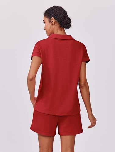 2 Piece Sets for Women Summer Lounge Sets Short Sleeve Sweatsuit V-neck Tops and Drawstring Shorts Outfits Tracksuit