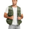 Men's Fishing Vest Utility Lightweight Outdoor Travel Safari Photo Cargo Vest with 16 Pockets
