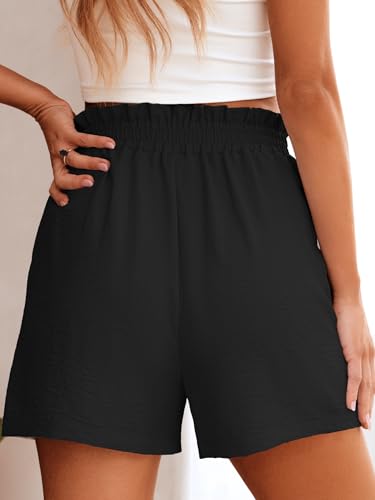 Women Summer Casual Shorts Elastic High Waisted Wide Leg Cute Dressy Beach Shorts 2025 Fashion Vacation Outfits