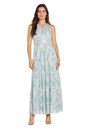 31zrdlCuVKL.jpg Women's Metallic Bloom Pleated Maxi Dress