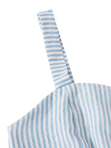 41-5C9MSFuL.jpg Women's 2 Piece Outfits Summer Sleeveless Tie Back Crop Cami Top and Shorts Set