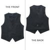Men's Suit Vest Plaid Dress Vest for Men Slim Fit Formal Business Waistcoat Tuxedo V-Ncek Solid Vest for Wedding