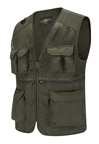 41-ljfz-yxL.jpg Outdoor Multi Pocket Vest Summer Casual Mesh Vest Jacket for Fishing Hunting Work Waistcoat