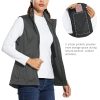 Women's Lightweight Vest Softshell Sleeveless Jacket Windproof Stand Collar with Zipper Pockets Running Hiking Golf