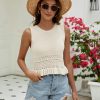 Womens Summer Crop Tank Tops Cute Knit Sweater Vest Crochet Sleeveless Pullover Top