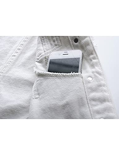 411c8QJirVS.jpg Women's Casual Denim Waistcoat Slim Fit Frayed Sleeveless Jacket Ripped Tops with Pockets