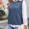 412RnlKTWQL.jpg Womens Sweater Vest Summer Sleeveless Crewneck Ribbed Knit Side Button Loose Pullover Tank Tops 2025 Fall Outfits