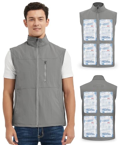 412W4tS-OWL.jpg Cooling Vest for Men Hot Weather Ice Vest with 24pcs Ice Packs Lightweight & Breathable Outdoor Work Everyday Active