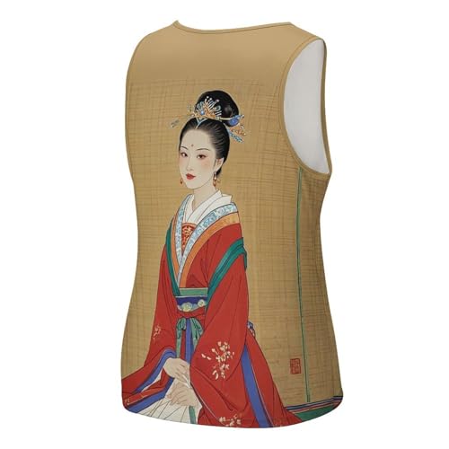 Asian Ladies Mens Tank Tops Summer Beach Tanktop, Sleeveless Gym Workout T-Shirt Breathable Fit Vests