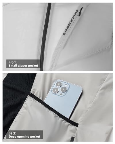 Cycling Vest for Men Women Windbreaker Breathable Bike Vest Sleeveless Lightweight with Back Pockets Silver