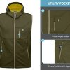 Men's Lightweight Softshell Vest Windproof Sleeveless Jacket for Travel Hiking Running Golf