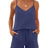 Lounge Sets for Women 2 Piece Travel V Neck Tank Short Matching Set Summer Casual Spring Trendy Comfy Outfits 2025