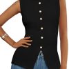 417cIrVRNDL.jpg Women's Sweater Vest Button Down Summer Tank Tops 2025 Sleeveless Knit Vests Fashion Business Casual Outfits