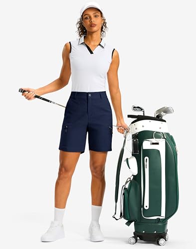 Women's 7" Hiking Cargo Shorts Quick Dry Lightweight Golf Outdoor Work Summer Travel Shorts with Pockets