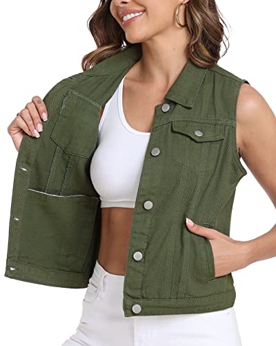419yuO5-07L.jpg Women's Denim Vest, Sleeveless Jean Jacket (XS-XXL)