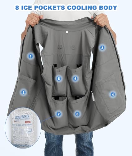 41AEQkpVhAL.jpg Cooling Vest for Men Hot Weather Ice Vest with 24pcs Ice Packs Lightweight & Breathable Outdoor Work Everyday Active