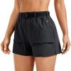 41AQh4oT7VL.jpg Women's Waterproof Stretch Hiking Shorts Mid Rise Summer for Outdoor Golf Workout with Zip Pockets Belt - 3''