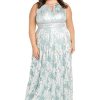 41At7KGu-gL.jpg Women's Metallic Bloom Pleated Maxi Dress