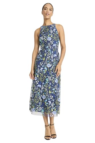 41BBo-d1pKL.jpg Women's Garden Embroidered Mesh Halter Midi Dress-Perfect for Wedding Guest & Special Occasions