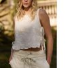 41BvTutbigL.jpg Embroidery Flower Tank Tops for Women Y2K Sleeveless Square Neck Tie Up Cropped Vest Summer Chic Going Out Blouse