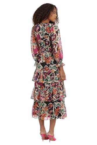 41CLbsQv1ZL.jpg Women's V-Neck Tiered Skirt Maxi Day Dress Event Party Night Out Guest of