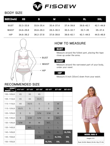 Women's Striped 2 Piece Outfits Oversized Batwing Short Sleeve Tops High Waisted Shorts Summer Knit Lounge Short Sets