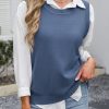 41FDnrwaQdL.jpg Womens Sweater Vest Summer Sleeveless Crewneck Ribbed Knit Side Button Loose Pullover Tank Tops 2025 Fall Outfits