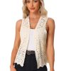 41FI6Y1U1gL.jpg Women's Floral Crochet Hollow Out Sleeveless Open Front Boho Vest Cardigan