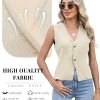41FTT4XDMcL.jpg Sweater Vest Women Vest Tops Button Down Sleeveless Cute Vest 2025 Summer Spring Work Business Casual Outfits