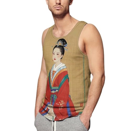 Asian Ladies Mens Tank Tops Summer Beach Tanktop, Sleeveless Gym Workout T-Shirt Breathable Fit Vests