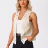 41FlWatuBAL.jpg Women's Floral Crochet Hollow Out Sleeveless Open Front Boho Vest Cardigan