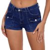 Women's Stretchy Jean Shorts Mid Waisted Twill Shorts Stretch Junior Booty Denim Shorts with Pockets Club Night
