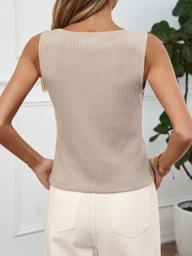 Womens Button Down Ribbed Tank Tops Cropped Cute Y2k Vest Tops 2025 Summer Going Out Outfits