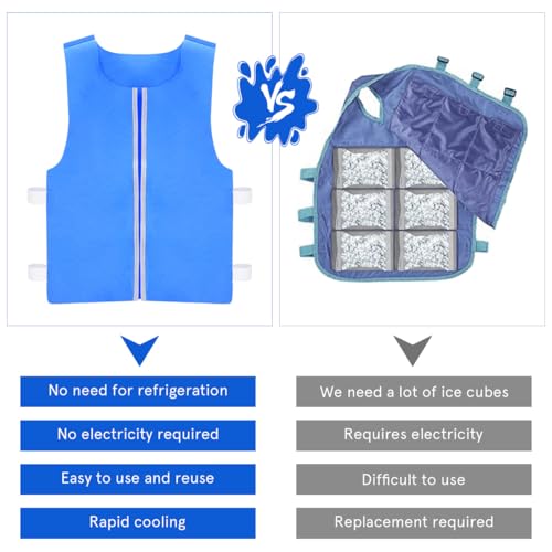 41I441YOBQL.jpg Cooling Vest for Men & Women Ice Reflective Vest Cool Jacket for Hot Weather with Pockets Ideal for Motorcycle Outdoor Stay Cool