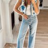 Women's Floral Embroidered Vest Boho Vintage Linen Vest Y2k Sleeveless 2024 Summer Waistcoat Top