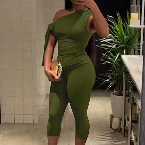 Women's 2 Piece Shorts Sets Outfits Casual Summer 2025 Sexy Off The Shoulder Bodycon Matching Pants Sets