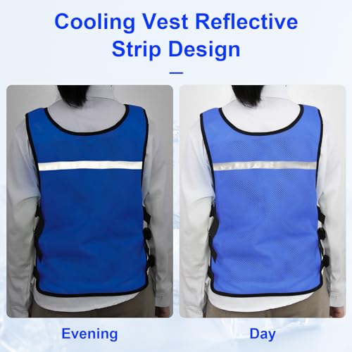 41JlYJc3mkL.jpg Cooling Vest for Men&Women, Reflective Ice Vest with 32 PCS Ice Packs, Cool Jacket for Hot Weather Summer Workout