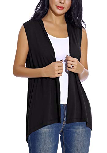 41K4PYBARpL.jpg Women's Sleeveless Open Front Cardigan Vest Lightweight Cool Coat
