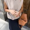 41KA256gG6L.jpg Women's Casual Zip Up Vest Cargo Ruched Hem Lightweight Sleeveless Blazer Oversized Jackets Top with Pockets