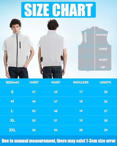 Cooling Vest Jacket with 2 Fans - Men and Women 21V Air Conditioner Lightweight Vests, With 20000mAh Battery