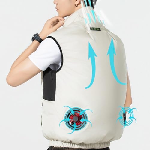 Cooling Fan Vest, Air Conditioning Fans Vest Electric Cool Vest Heat Reducing Clothing for Hiking Cooling Work Fishing