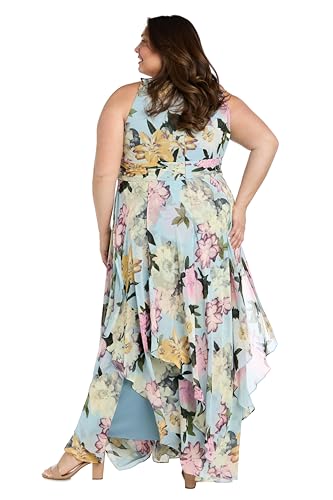 Women's Aqua Bloom Hankie-Hem Maxi Dress