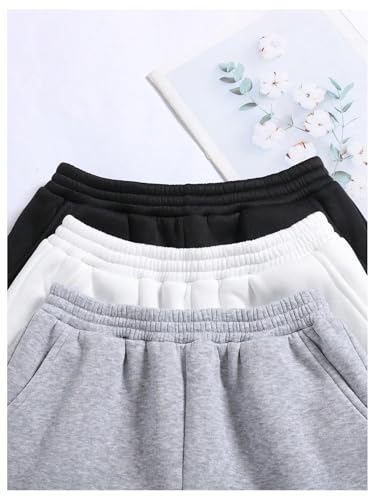 Girls 3 Packs Sweat Shorts Elastic Waist Casual Summer SweatShorts Teen Apparel