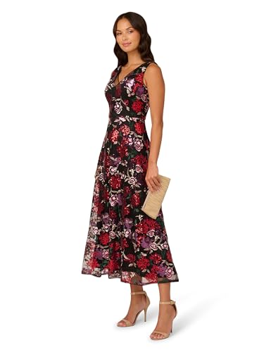 41LBkdYCFwL.jpg Women's Floral Sequin Ankle Dress