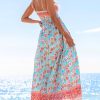 41Mvsa0NHeL.jpg Women's Maxi Dress Ditsy Floral Smocked Summer Sundress Sleeveless Ruffled Spaghetti Straps Long Beach Formal Dress