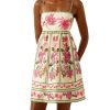 41N-zdkfmrL.jpg Women's Floral Print Cami Dress Spaghetti Strap A Line Flared Flowy Short Summer Dresses Sundress