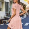 Women's Casual A-Line Dresses with Pockets Summer Floral Tshirt Dress Short Sleeve Mini Dress Flowy Sundresses