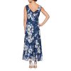 Women's Formal Sleeveless Cowl Neck Floral Print Gown with Shawl, Wedding Guest, Mother of The Bride Dress